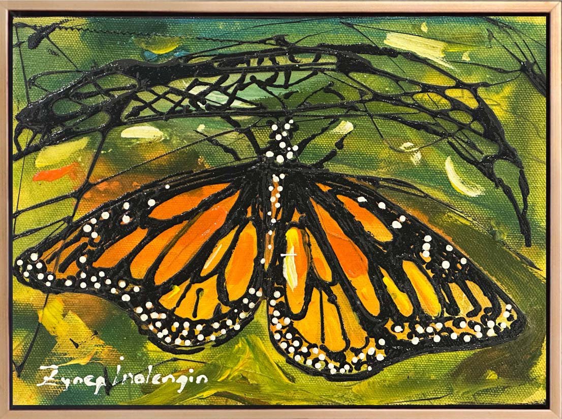 Kozasında Kelebek Yağlı Boya Tablosu