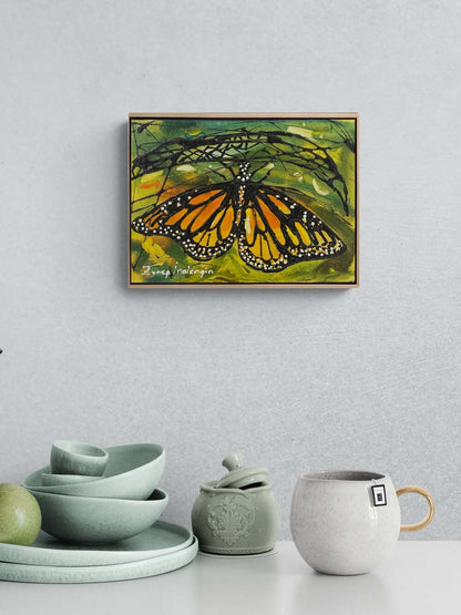 Kozasında Kelebek Yağlı Boya Tablosu