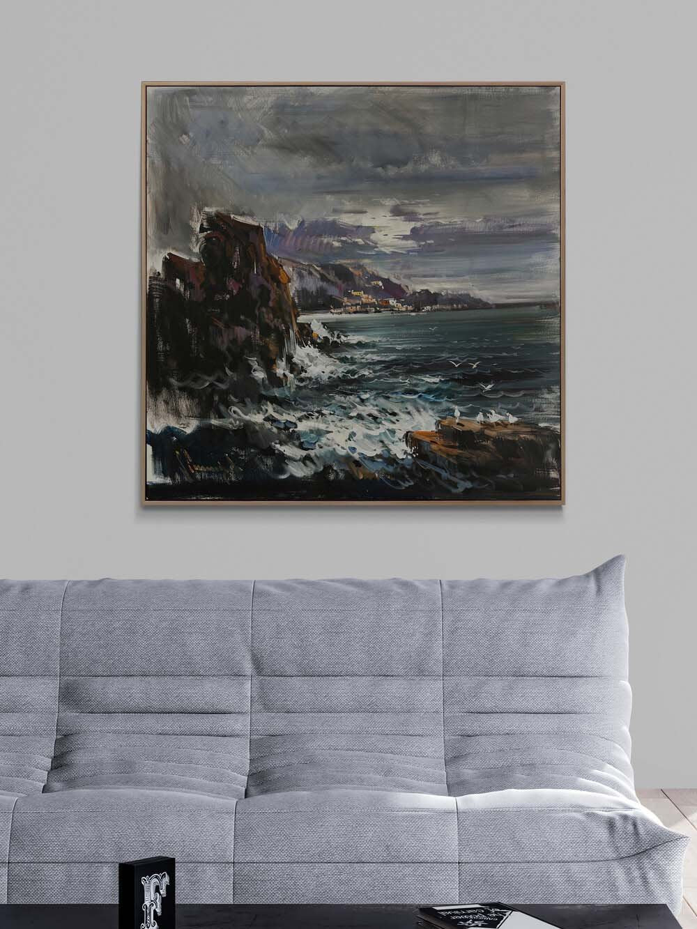 Mavinin Kıyısında Yağlı Boya Tablosu