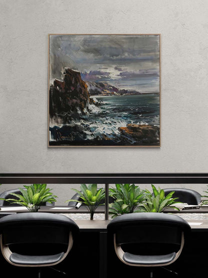 Mavinin Kıyısında Yağlı Boya Tablosu