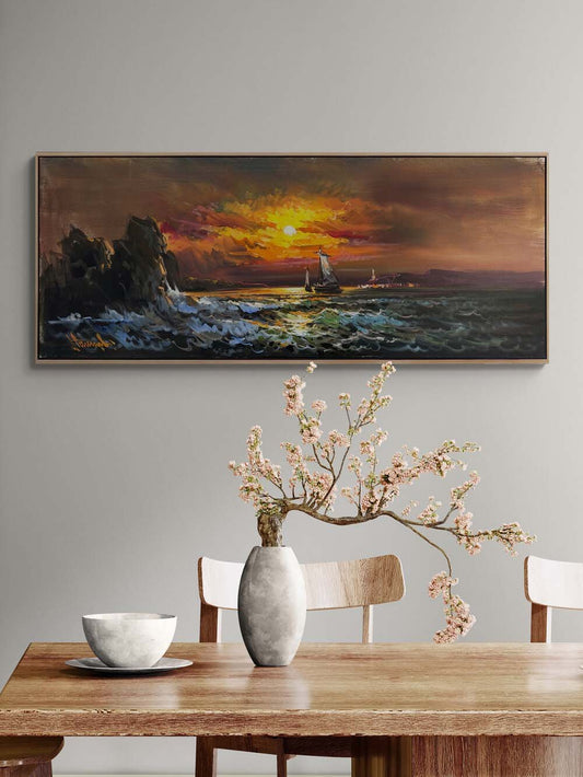 Horizon'da Son Işıklar Yağlı Boya Tablosu