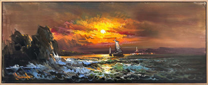 Horizon'da Son Işıklar Yağlı Boya Tablosu