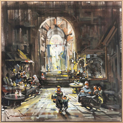 Bir Gün Çarşıda Yağlı Boya Tablosu