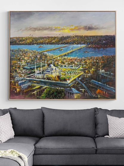 Haliç'ten Süleymaniye Cami Yağlı Boya Tablosu