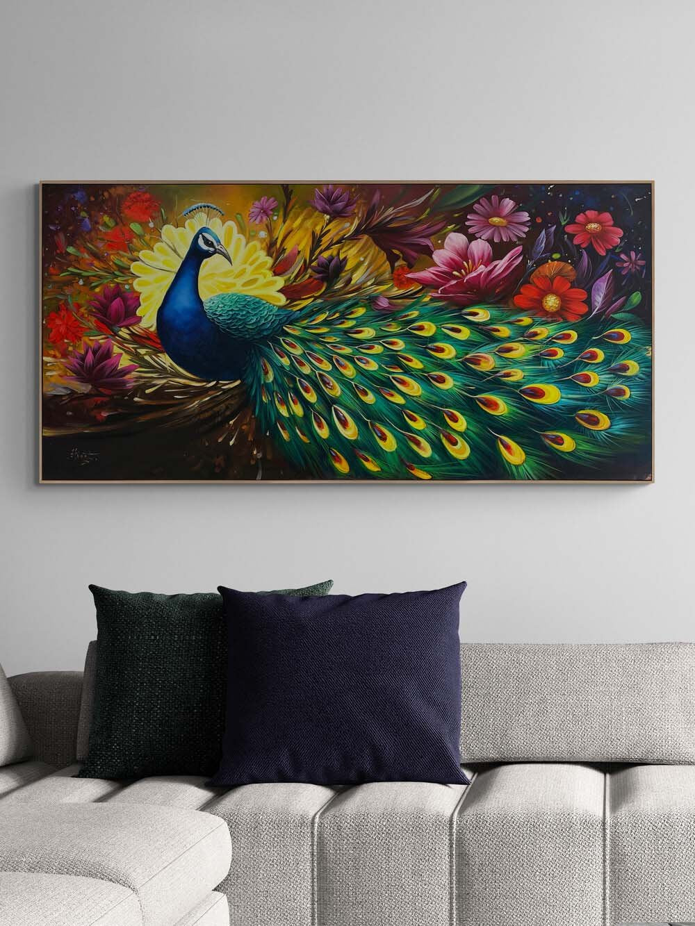 Tavus ve Baharın Rüyası Yağlı Boya Tablosu