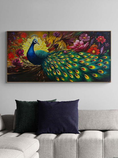 Tavus ve Baharın Rüyası Yağlı Boya Tablosu