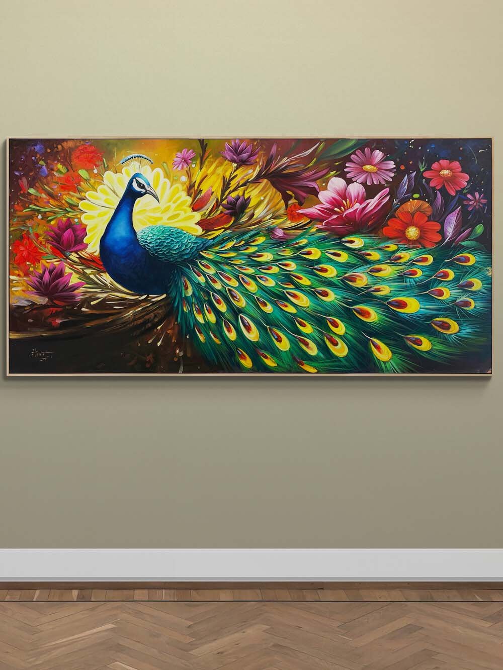 Tavus ve Baharın Rüyası Yağlı Boya Tablosu