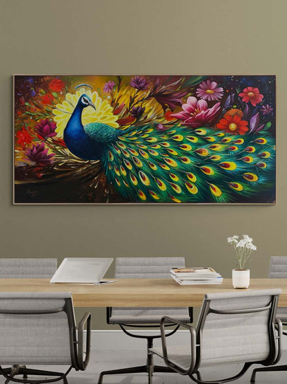 Tavus ve Baharın Rüyası Yağlı Boya Tablosu