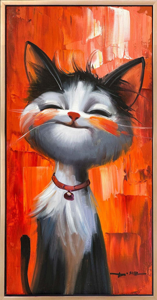 Bir Kedinin Rüyası Yağlı Boya Tablosu