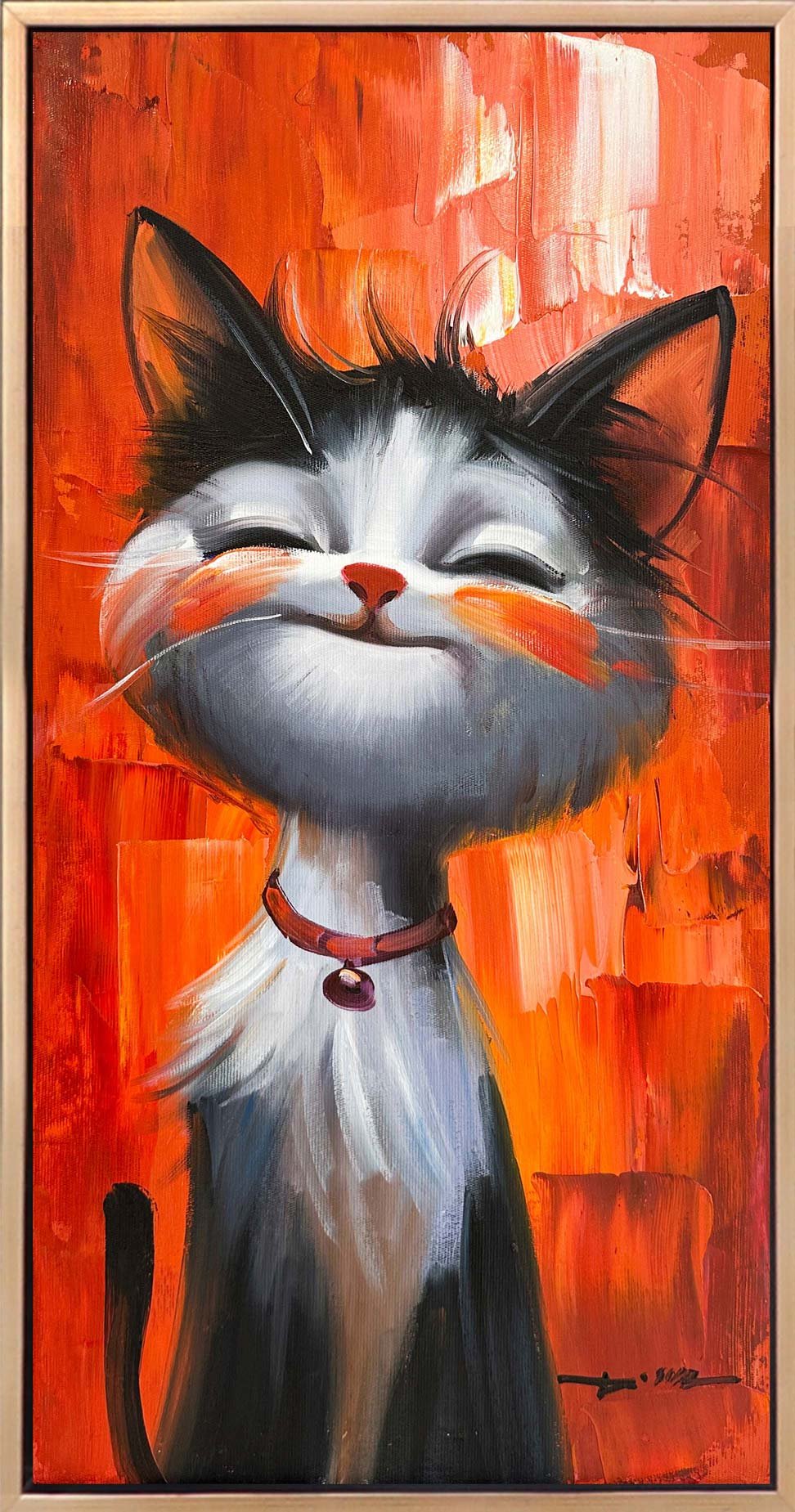 Bir Kedinin Rüyası Yağlı Boya Tablosu