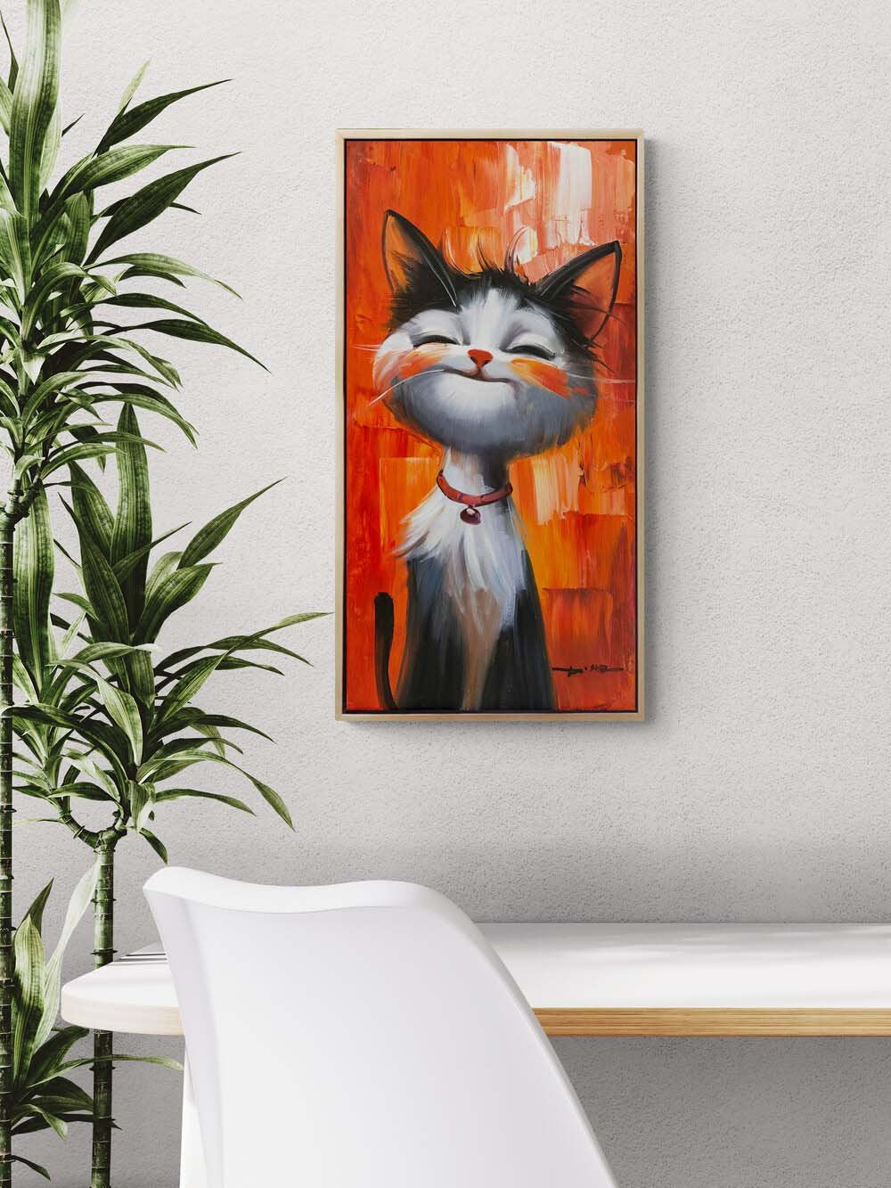 Bir Kedinin Rüyası Yağlı Boya Tablosu