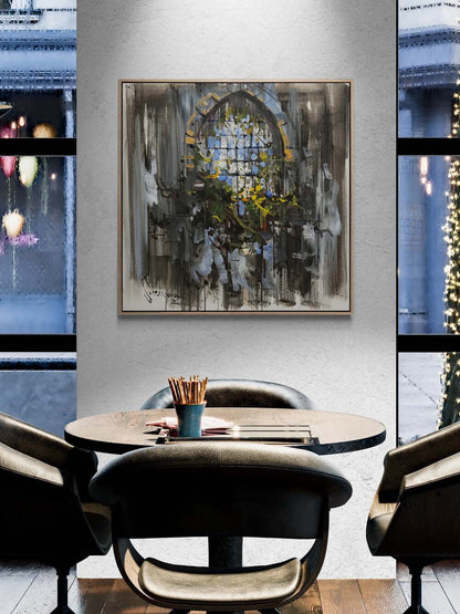 Pencerenin Ötesi Yağlı Boya Tablosu