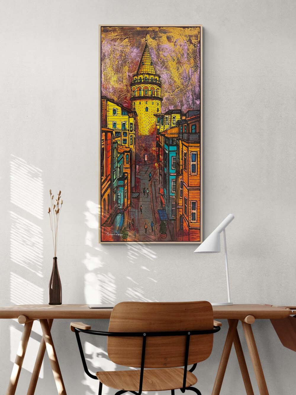 Galata'nın Sessiz Gözcüsü Yağlı Boya Tablosu