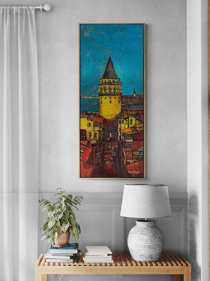Galata ve Boğazın Sesi Yağlı Boya Tablosu