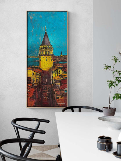 Galata ve Boğazın Sesi Yağlı Boya Tablosu