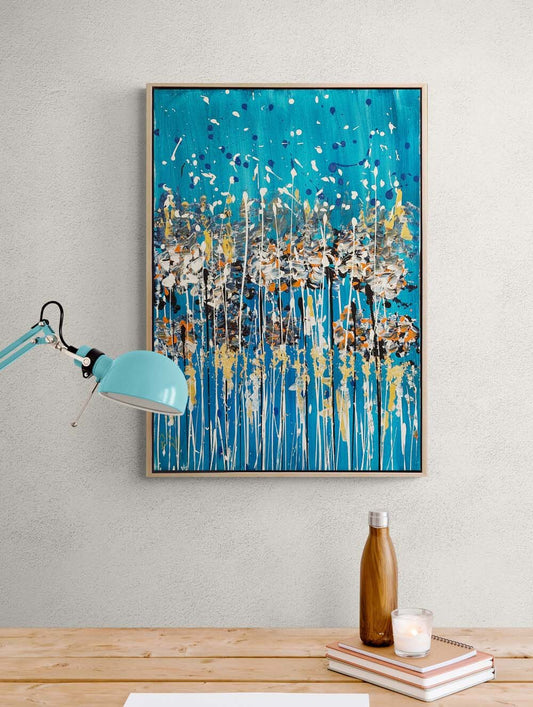 Mavi Yankı Yağlı Boya Tablosu