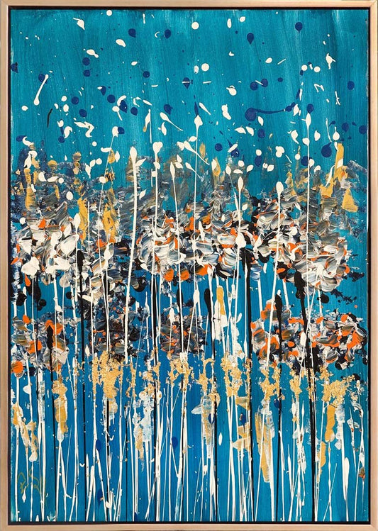 Mavi Yankı Yağlı Boya Tablosu