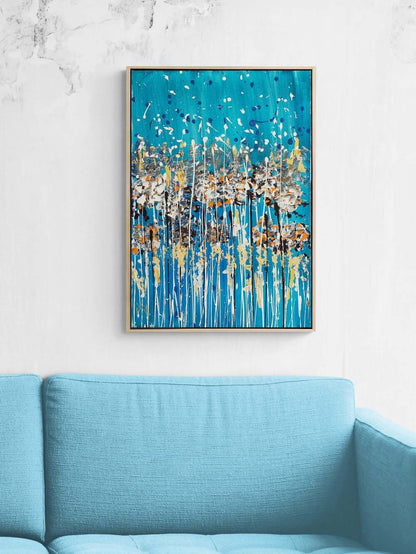 Mavi Yankı Yağlı Boya Tablosu