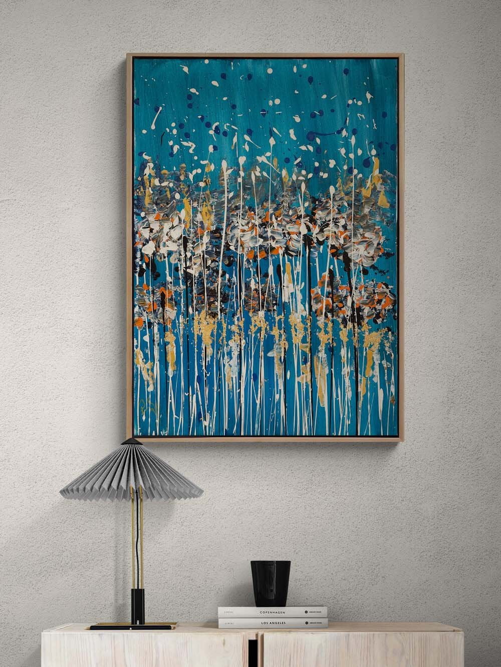 Mavi Yankı Yağlı Boya Tablosu