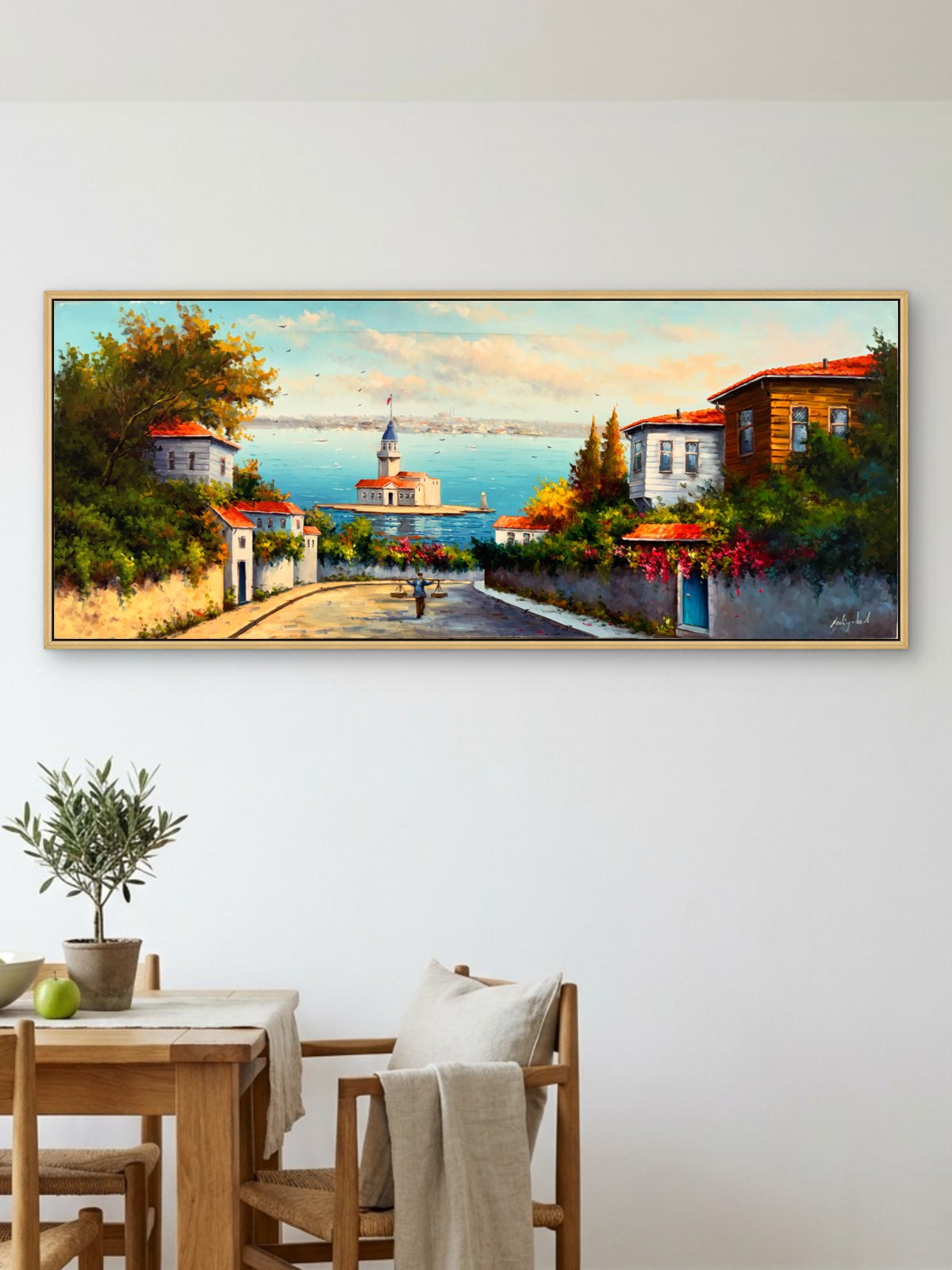Kız Kule'sine Doğru Yağlı Boya Tablosu Simurg Sanatevi