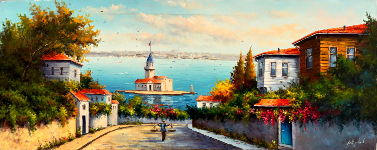 Kız Kule'sine Doğru Yağlı Boya Tablosu Simurg Sanatevi