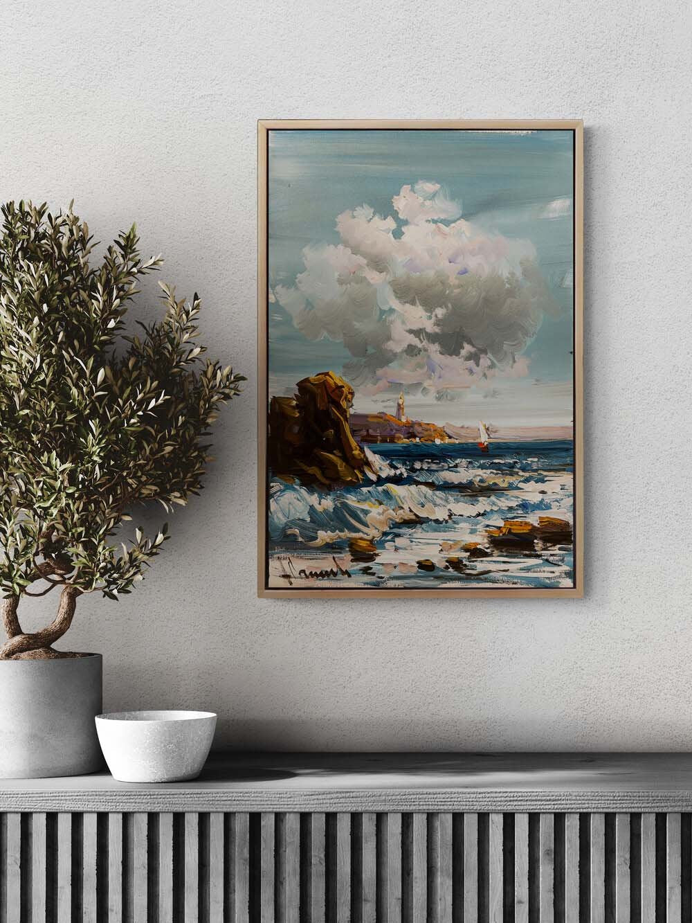 Maviye Sığınmak Yağlı Boya Tablosu