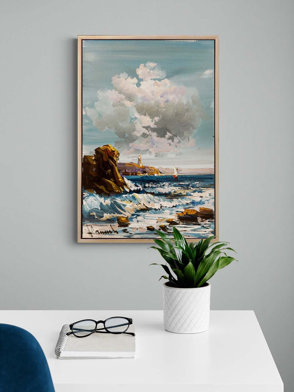 Maviye Sığınmak Yağlı Boya Tablosu