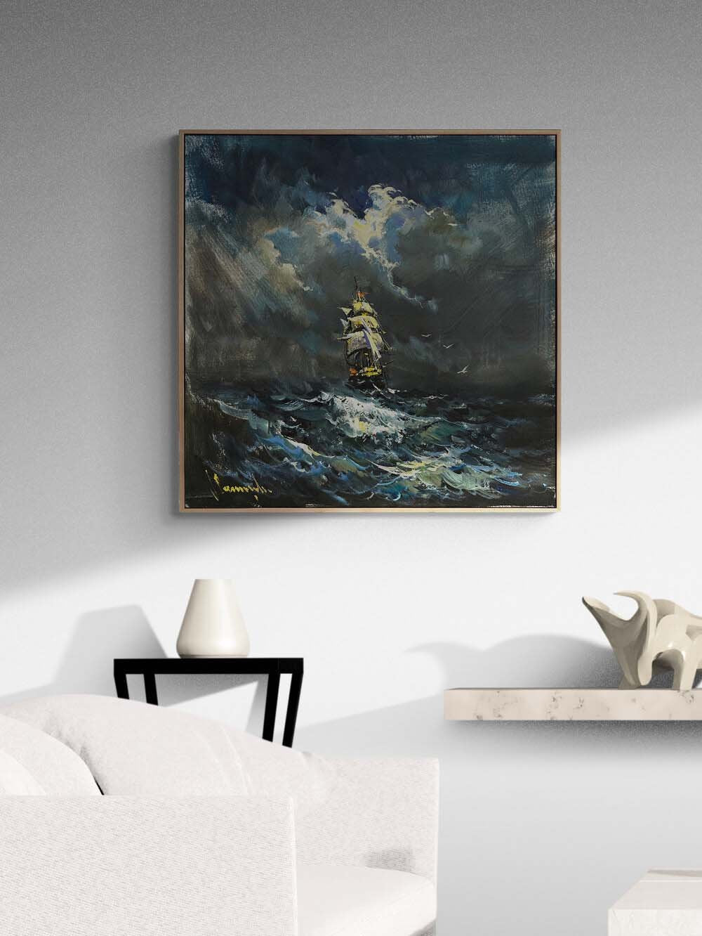 Yelkenin Ardında Yağlı Boya Tablosu