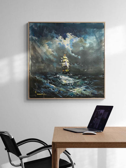 Yelkenin Ardında Yağlı Boya Tablosu