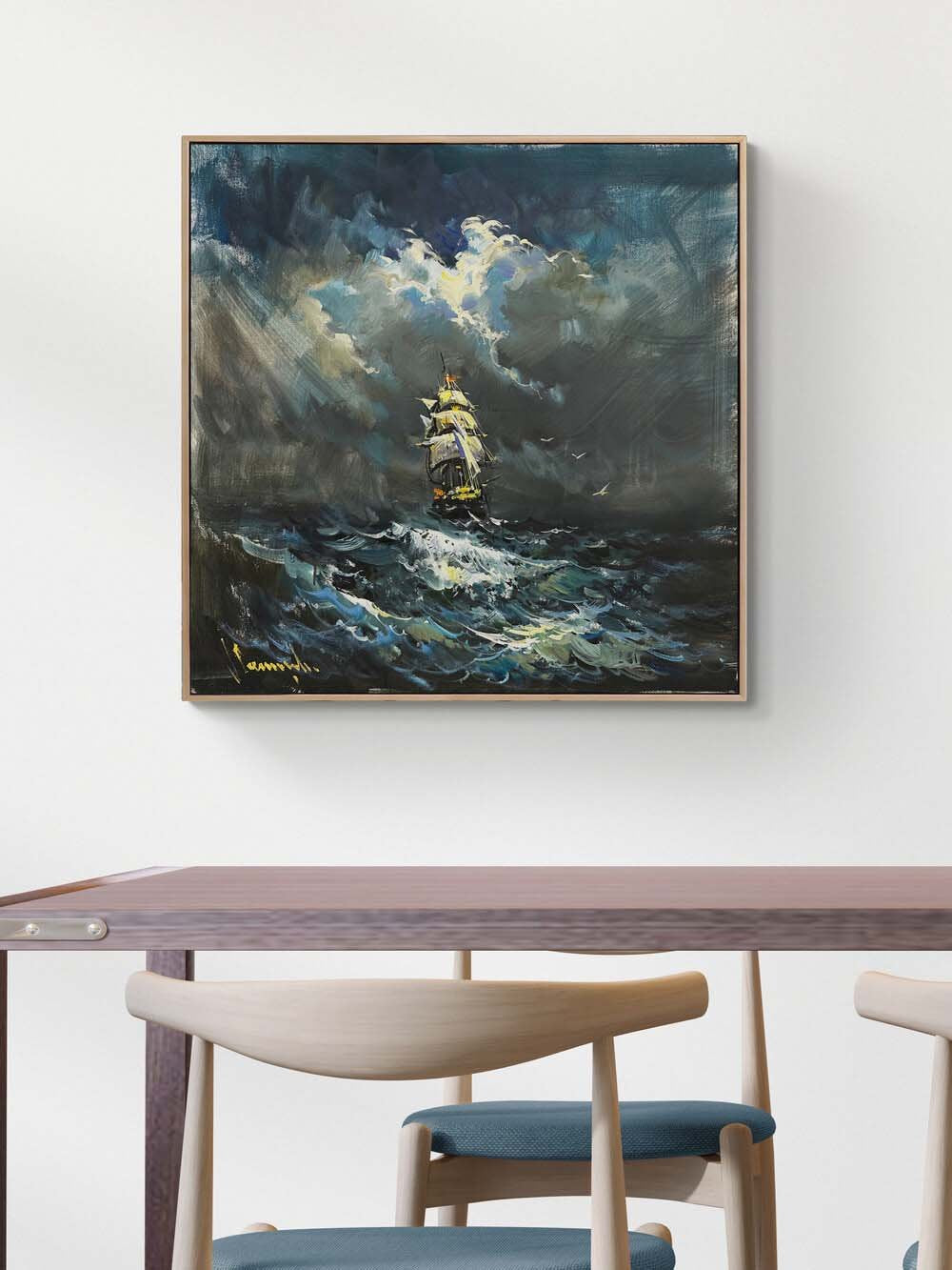 Yelkenin Ardında Yağlı Boya Tablosu