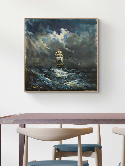 Yelkenin Ardında Yağlı Boya Tablosu