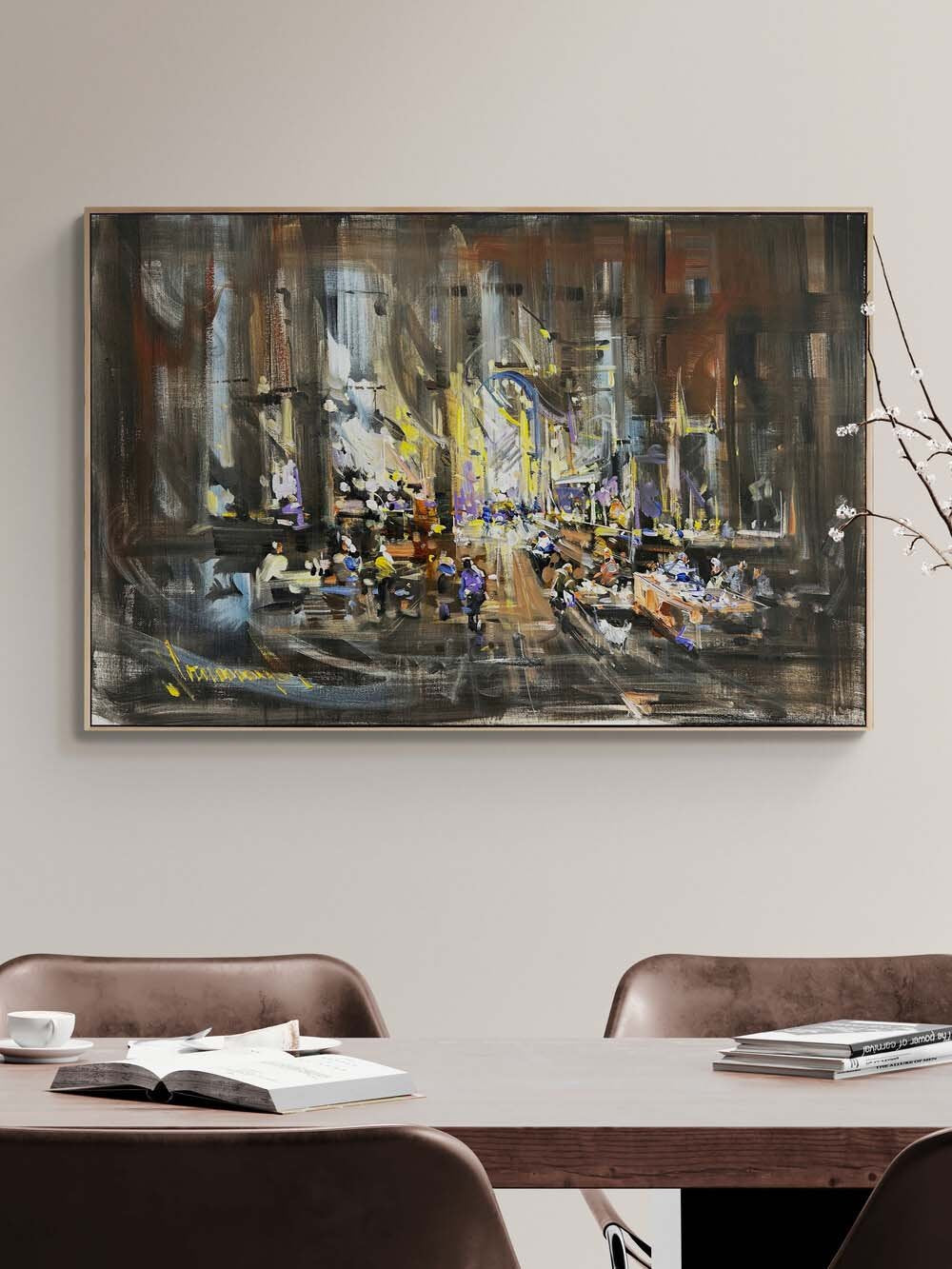 Pazarda Zaman Yağlı Boya Tablosu