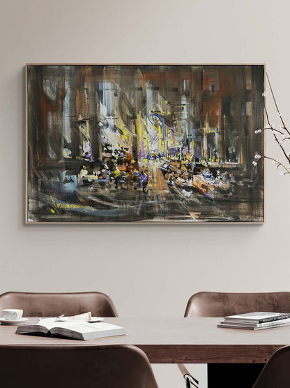 Pazarda Zaman Yağlı Boya Tablosu