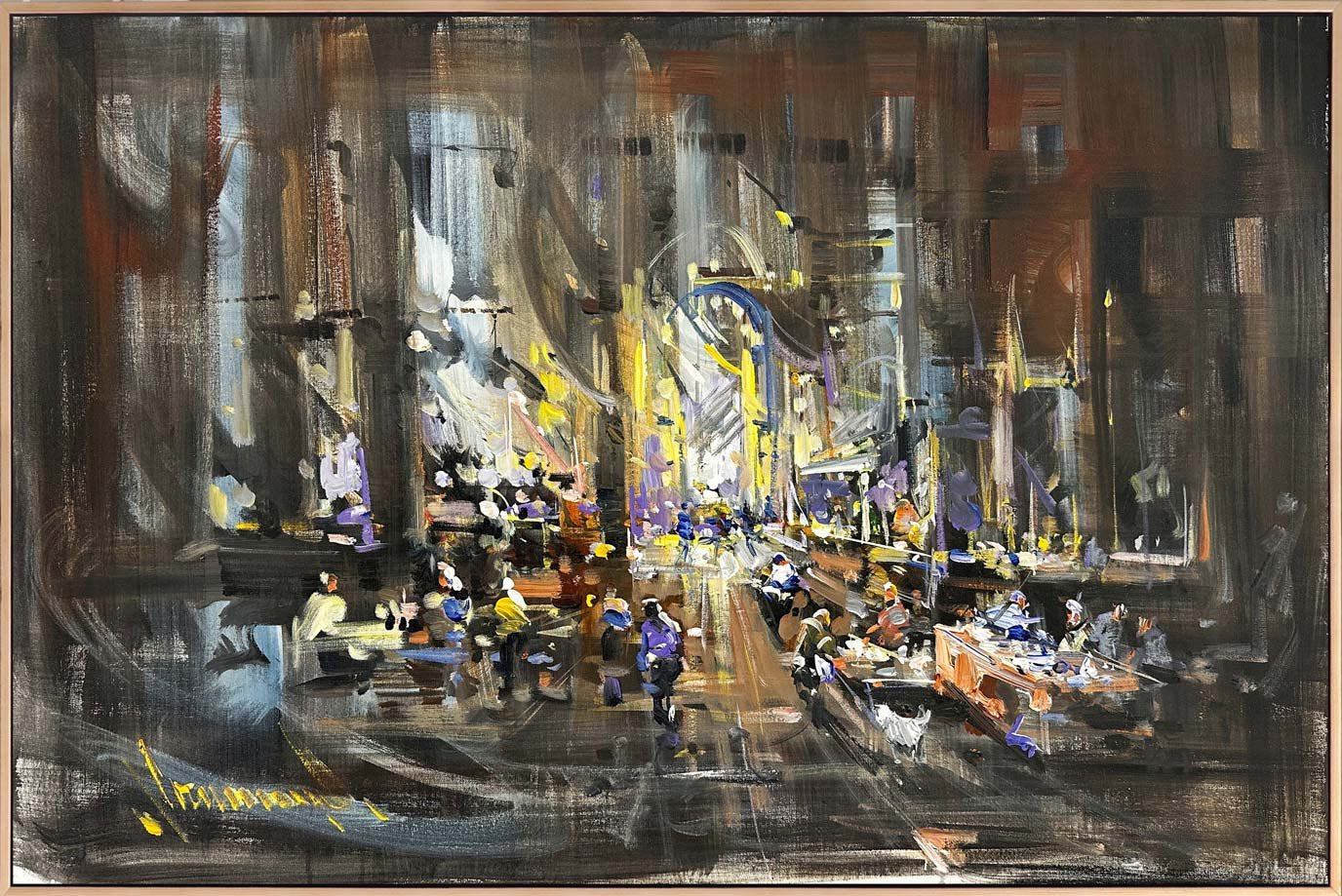 Pazarda Zaman Yağlı Boya Tablosu