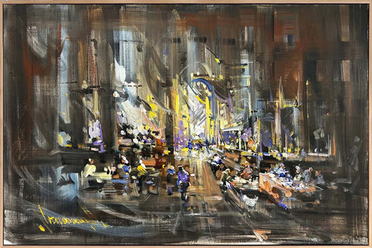 Pazarda Zaman Yağlı Boya Tablosu