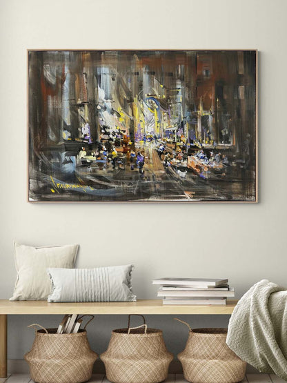 Pazarda Zaman Yağlı Boya Tablosu