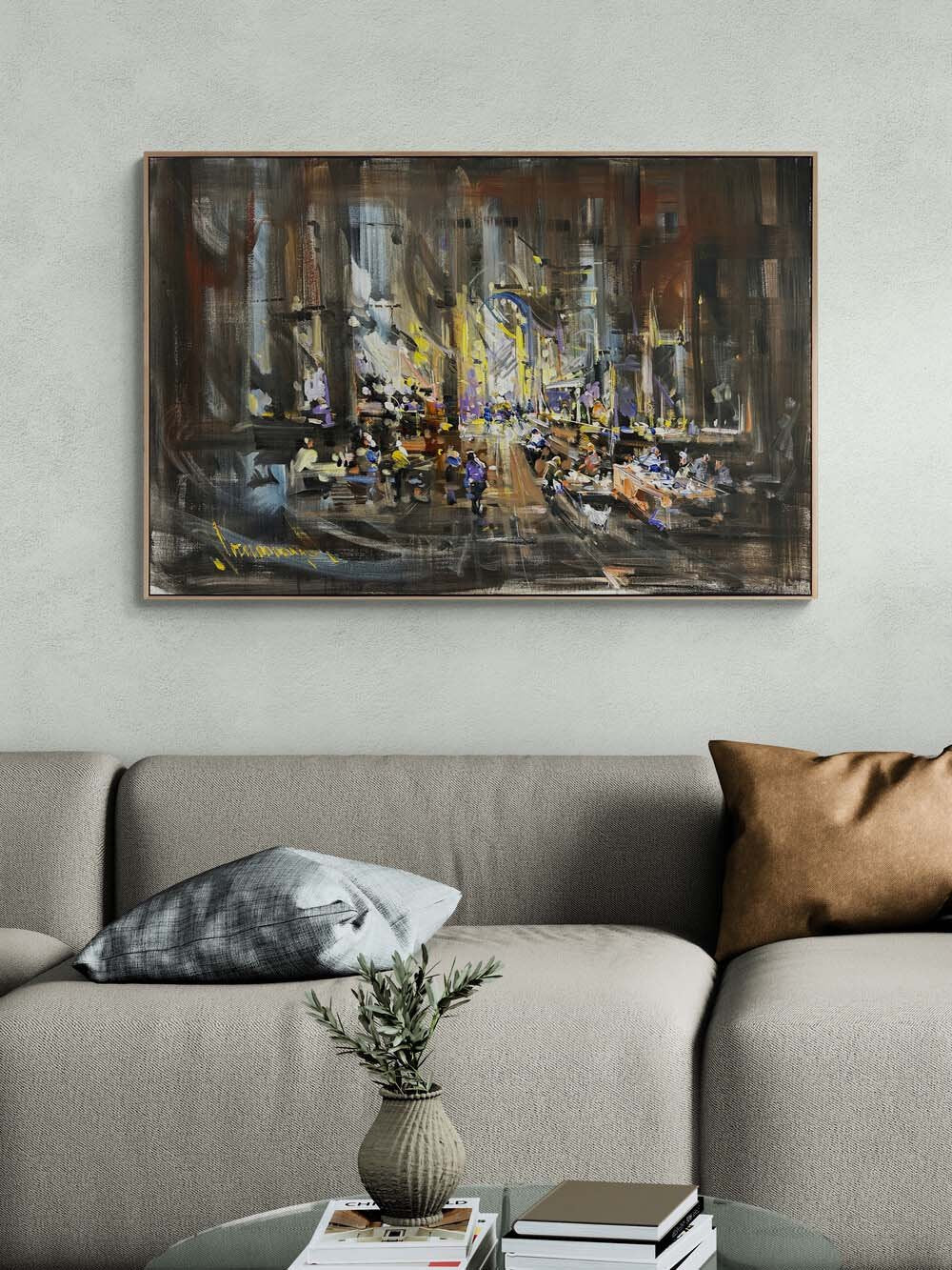 Pazarda Zaman Yağlı Boya Tablosu