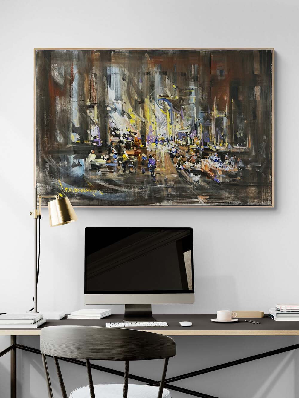 Pazarda Zaman Yağlı Boya Tablosu