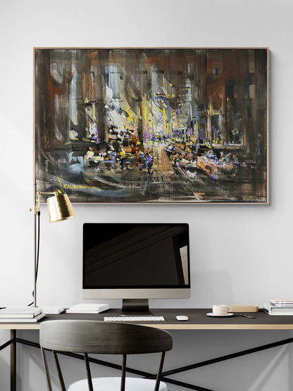 Pazarda Zaman Yağlı Boya Tablosu