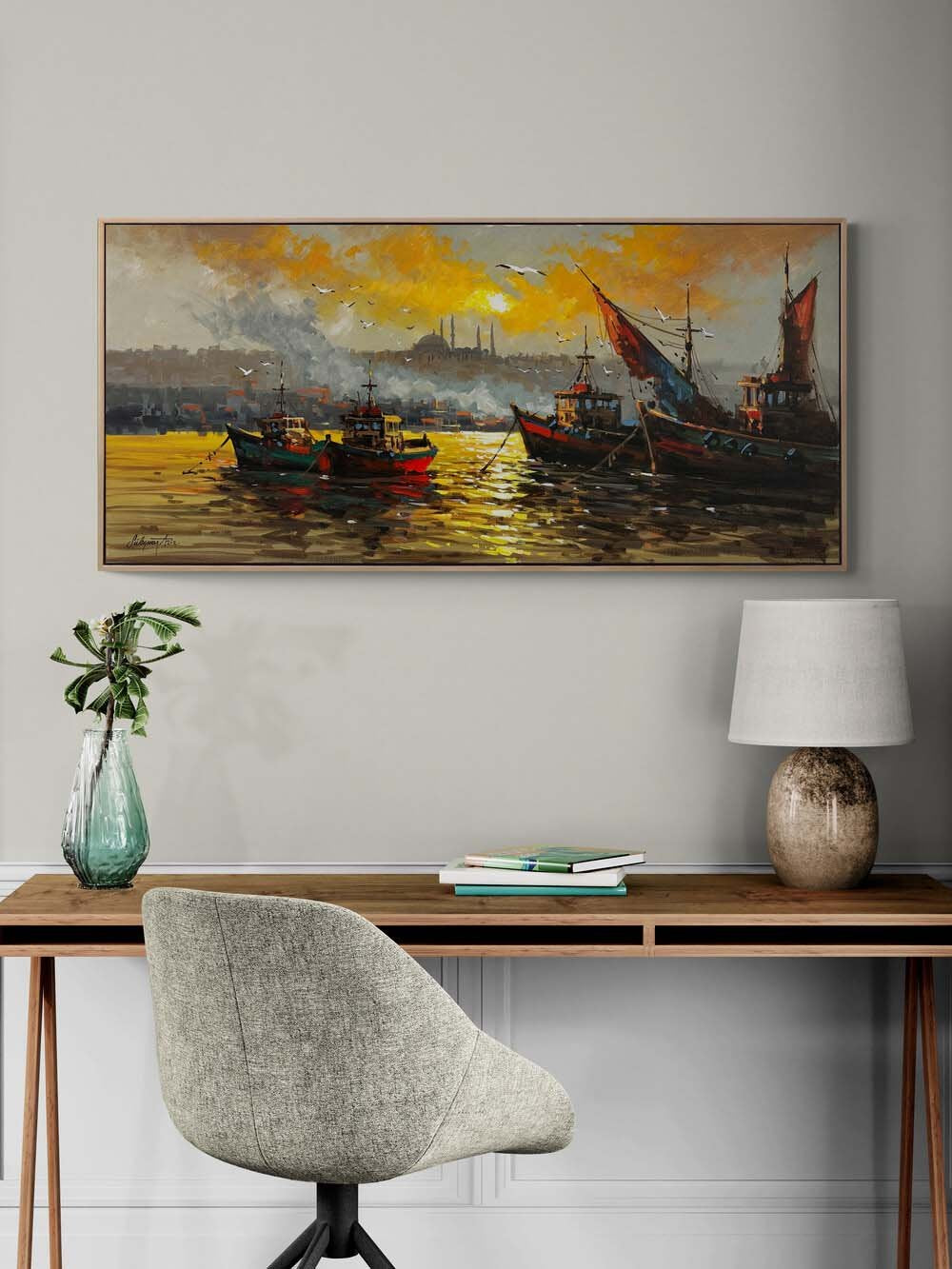 Gölgesinde İstanbul Yağlı Boya Tablosu