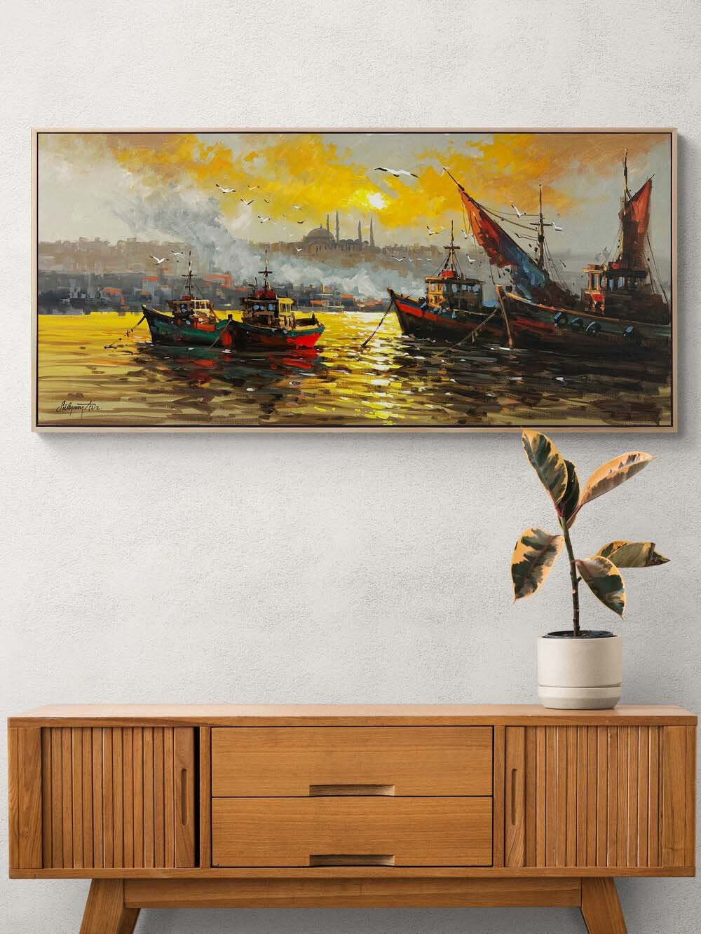 Gölgesinde İstanbul Yağlı Boya Tablosu