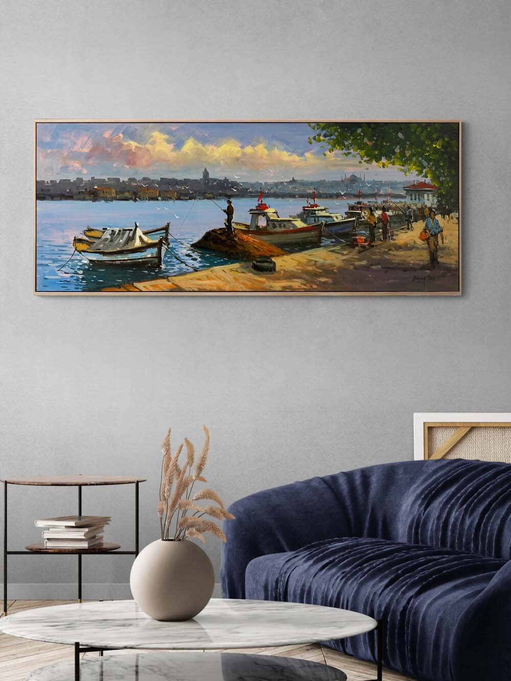 Salacak'ta Balıkçıları Yağlı Boya Tablosu