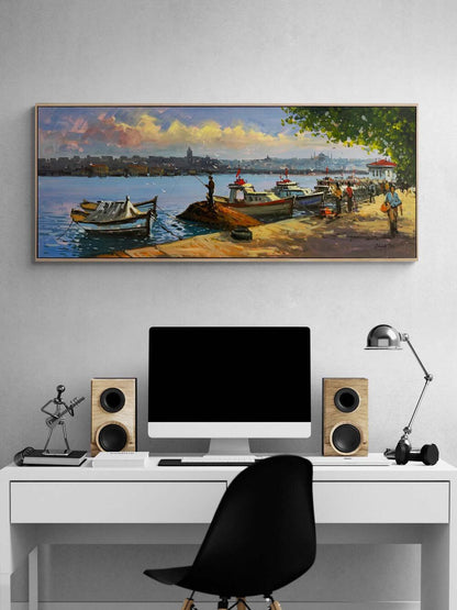 Salacak'ta Balıkçıları Yağlı Boya Tablosu