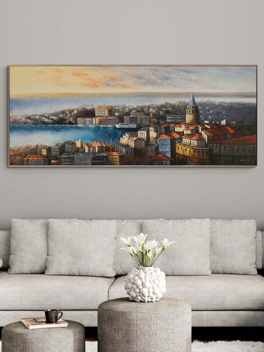 Bir İstanbul Manzarası Yağlı Boya Tablosu