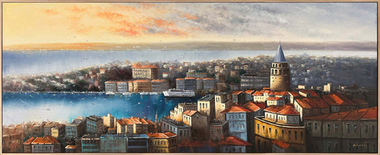 Bir İstanbul Manzarası Yağlı Boya Tablosu
