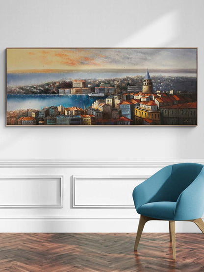 Bir İstanbul Manzarası Yağlı Boya Tablosu