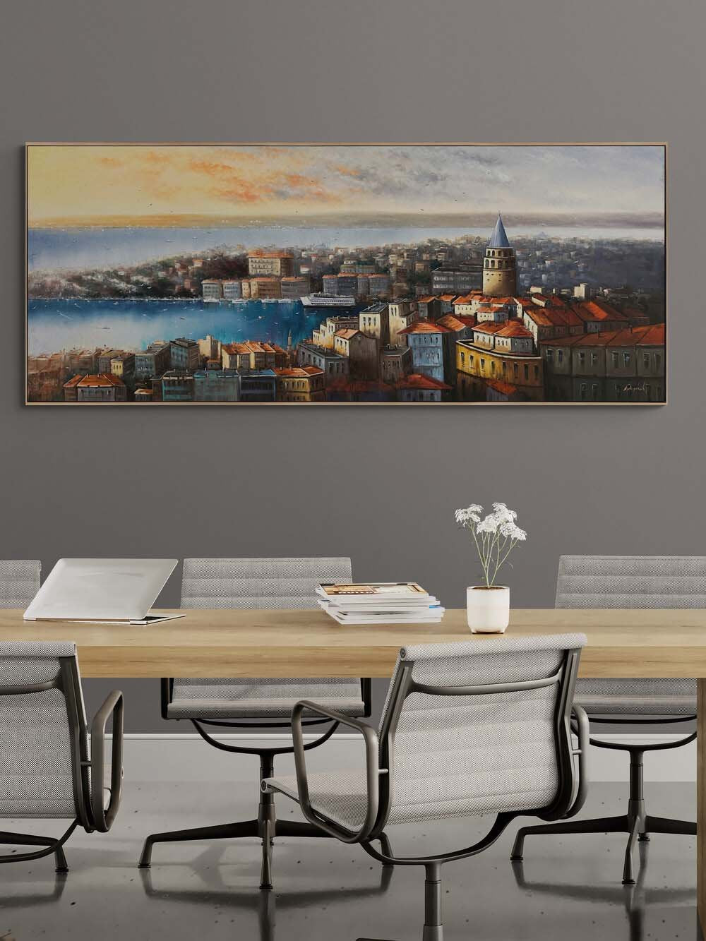 Bir İstanbul Manzarası Yağlı Boya Tablosu