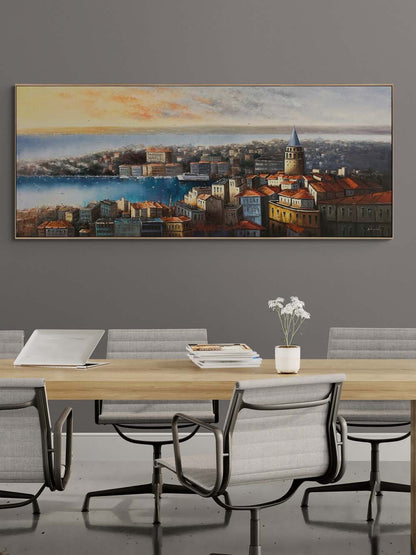 Bir İstanbul Manzarası Yağlı Boya Tablosu