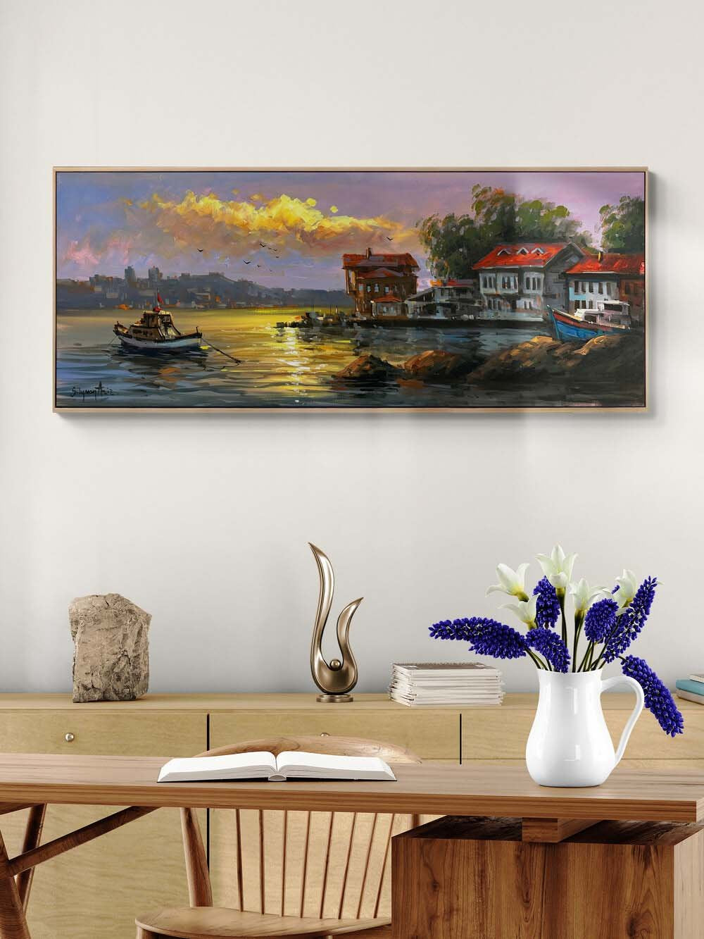 Boğazda Nazır Yalılar Yağlı Boya Tablosu