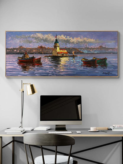 Seyirde Kız Kulesi Yağlı Boya Tablosu